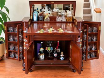 Vintage Asian-Style Bar Cabinet – Made in Hong Kong