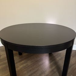 Kitchen Table (Black) Resizable For 2-6 People