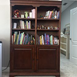 Dark oak book shelf.