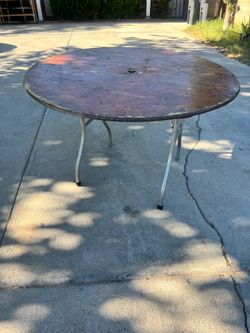 Round wooden table