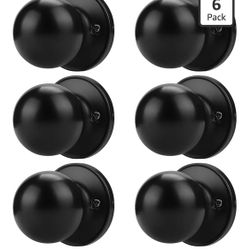 Paquete de 6 pomos negros para puerta falsos, manijas de puerta de media simulación interior, pomos de puerta de un solo lado