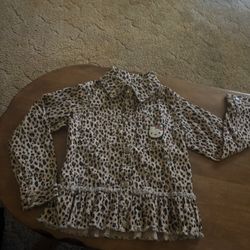 (365 Kids) Girls Hello Kitty Leopard Button Up Jacket: Size 7