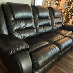 FREE Black Leather Sofa And Love Seat