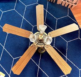 Ceiling Fan (traditional 52” oak-blade ceiling fan)