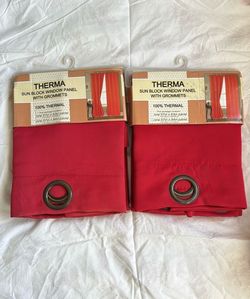 Curtains/Therma Sun Block 2 Window Panels. Firm Price!