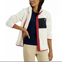 Tommy Hilfiger Women's Size L Sherpa - Full Zip Jacket