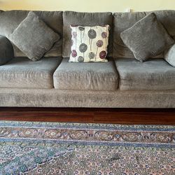 Gray Couch Sofa Love Seat With Pillows- Grey Couch- Pick Up Today!