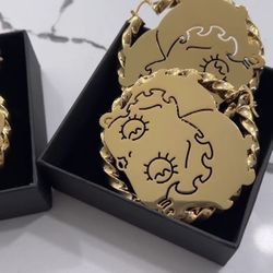 Gold Betty Boop Hoop Earring 
