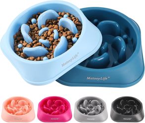  Slow Feeder Dog Bowls 2PCS, Anti-Choking Puzzle Dog Food Bowls, Anti-Slip 