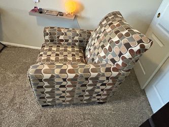 Retro Geometric Upholstered Accent Chair