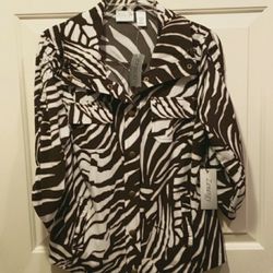 NWT-Chico's Zenergy Chocolate Zebra Jacket Size: S(Chico:0)
