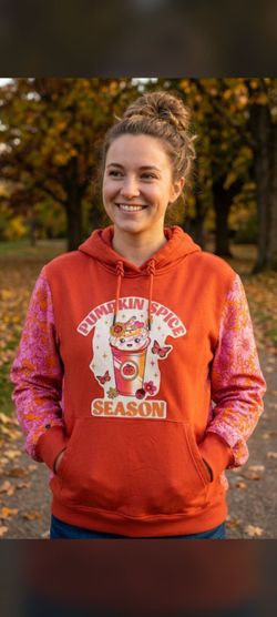 Upcycled one of a kind pumpkin spice hoodie