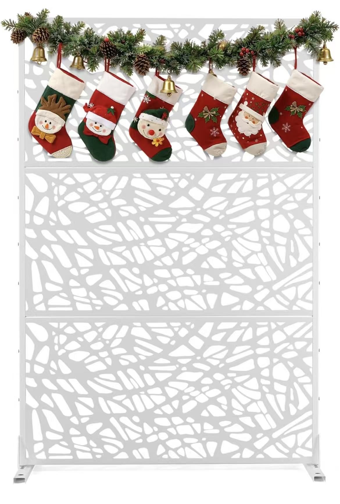 Outdoor Privacy Screen,72" H×47" W Metal Privacy Screen, Freestanding Privacy Fence Panels for Patio