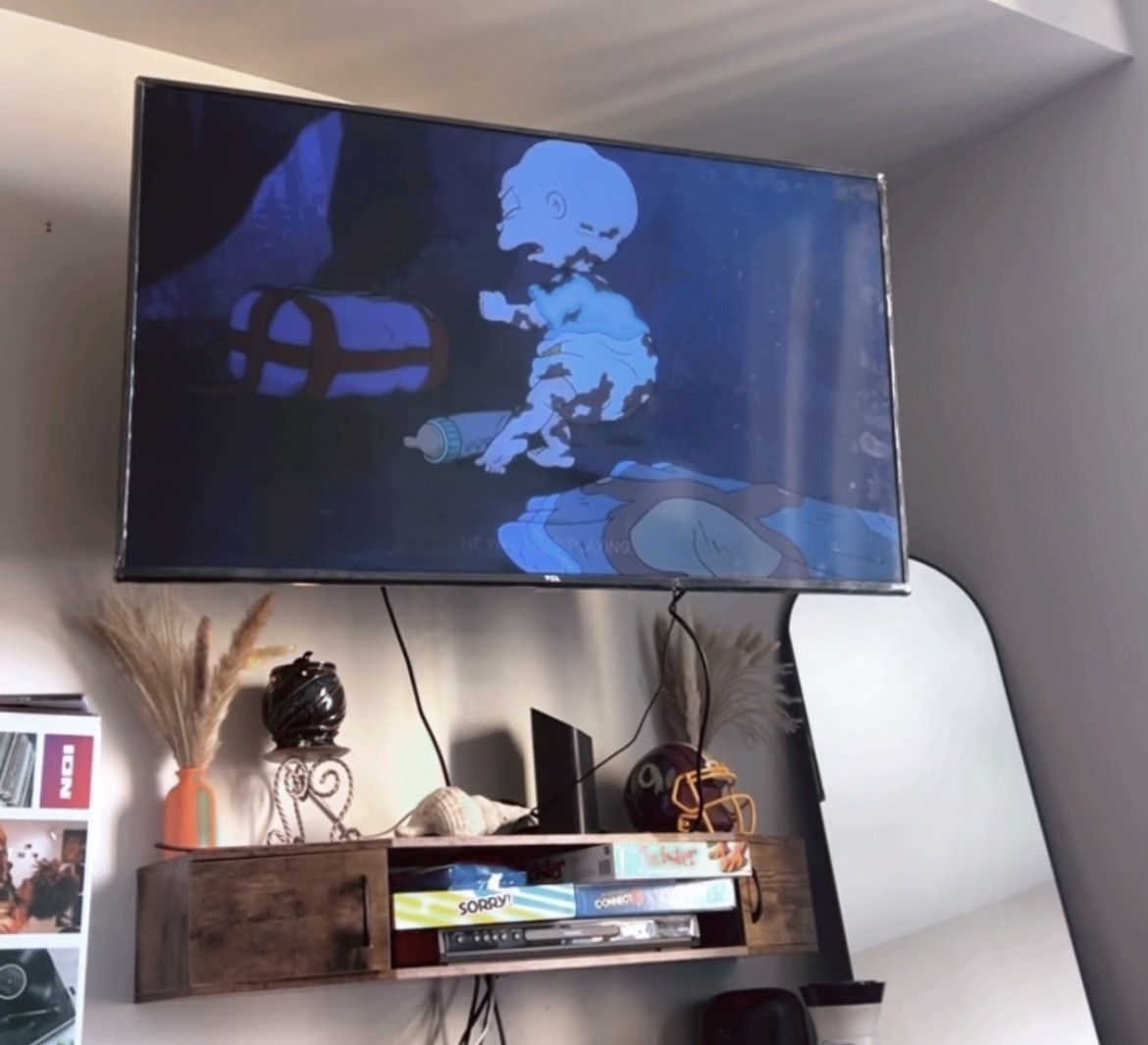 Floating TV Stand Cabinet AV Shelf, Rustic Brown