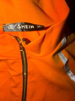 SHEIN Orange Zip-Up Jacket Size L could be for Halloween