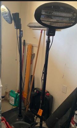 Black Electric Patio Heater on Stand