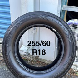 1 Used Tire Goodyear Eagle Enforcer 255/60R18. About 80% tread. 
