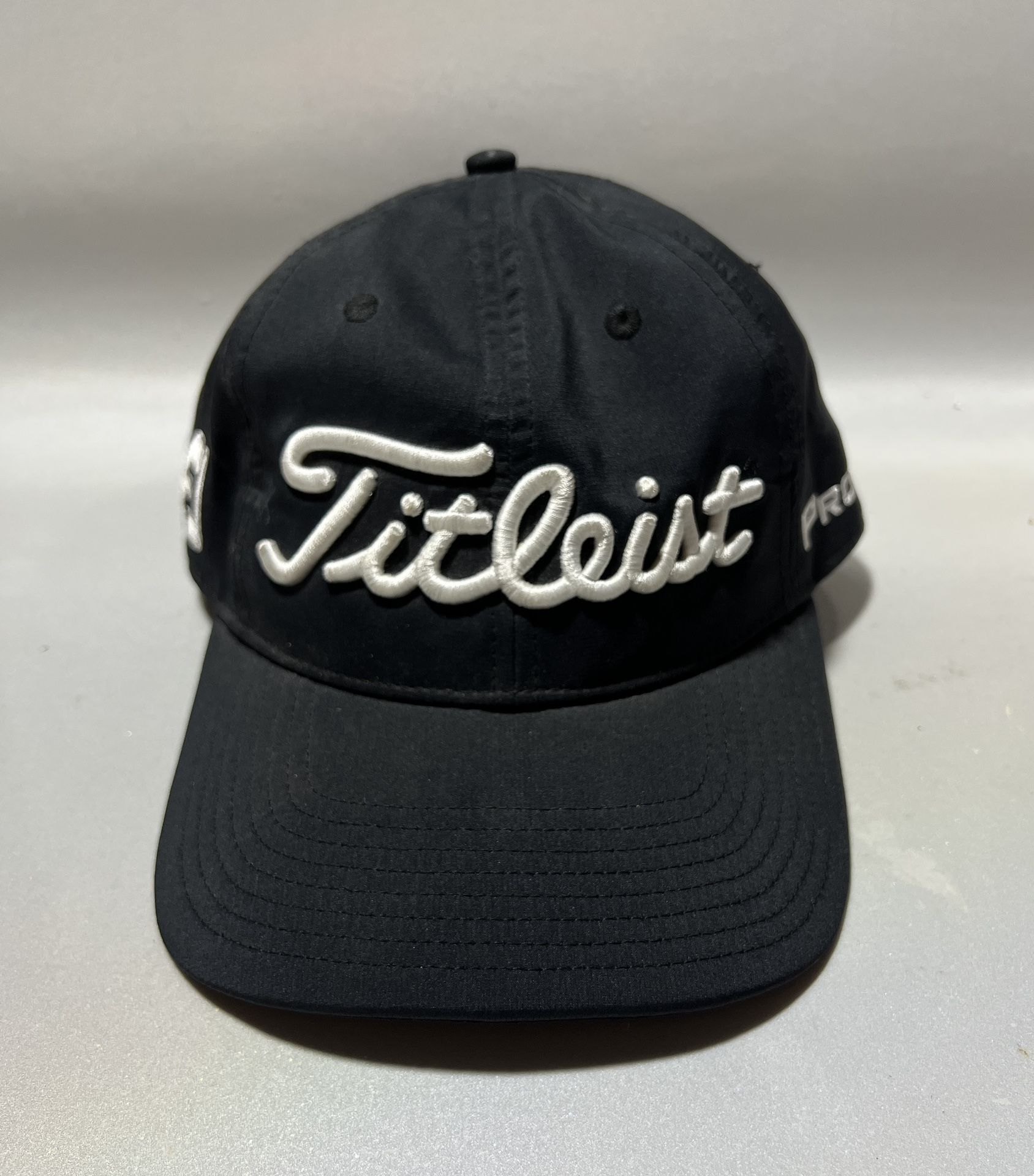 Titleist Pro V1 Golf Hat Black FJ Logo Adjustable Cap Foot Joy