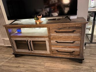 Rustic Wood TV Stand with Drawers