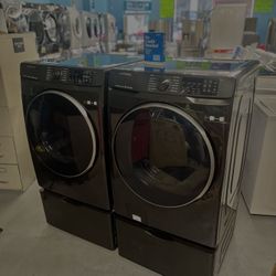 Samsung Washer And Dryer W Pedestal BK