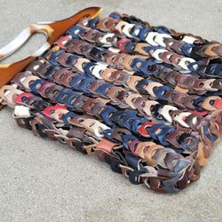 Custom Handmade Multicolored Leather Chain-link Handbag