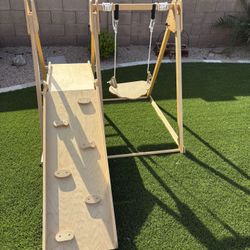 4 In One Jungle Gym With Basketball Hoop