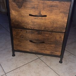 Nightstand With Fabric Drawers