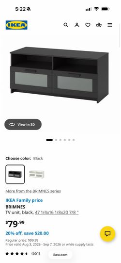 IKEA BRIMNES TV Unit in Black