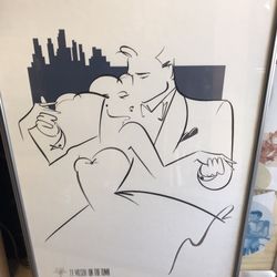 Ty Wilson Print "On the Town" New York Skyline Dancing With the Stars 25 X 37 1989