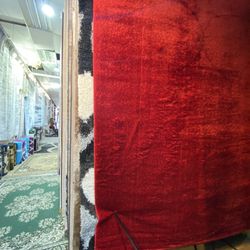 8x10 Area Rugs Carpet Rugs Shaggy Super Shaggy Thick Solid Desgin Colors Red
