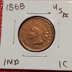 1868 INDIAN HEAD CENT USA ANTIQUE RESTRIKE COIN 