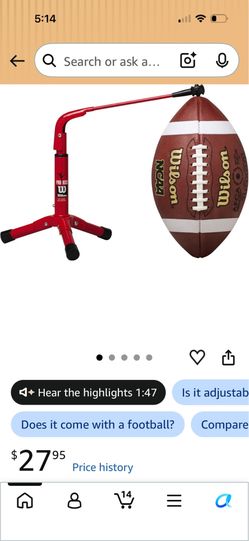 $5… Wilson Pro Kick Football Holder - Red