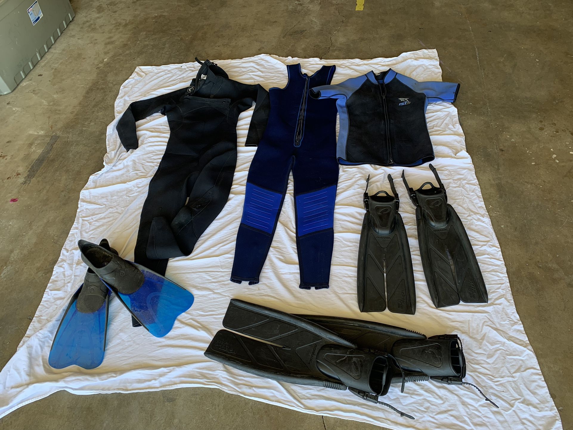 Wetsuit FINS REI OCEANIC TUMO Used Good Condition