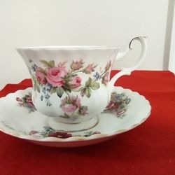 Vintage Royal Albert Moss Rose Bone China Tea Cup without  Matching Saucer; Saucer Chelsea Garden.