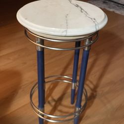W&Z Italian Marble Tabletop, Removable On Wooden And Aluminum Base. 