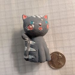 Vintage Handmade Painted Polymer Clay Cat 🐈
