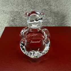 Baccarat Crystal Teddy Bear Figurine w/ Original Box - Made In France 🇫🇷 