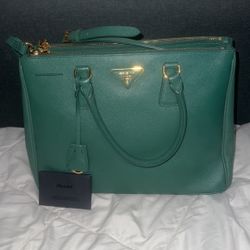 Beautiful Green Prada Bag With Authentic Card