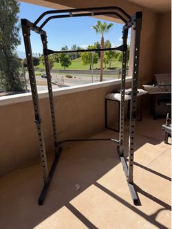Pro gear squat/pull up rack w/safety adjustable bars
