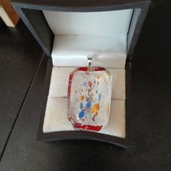 Murano Or Style Glass Pendant 