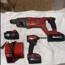 Milwaukee M18 Fuel SDS-Max Rotary Hammer And Impact Driver