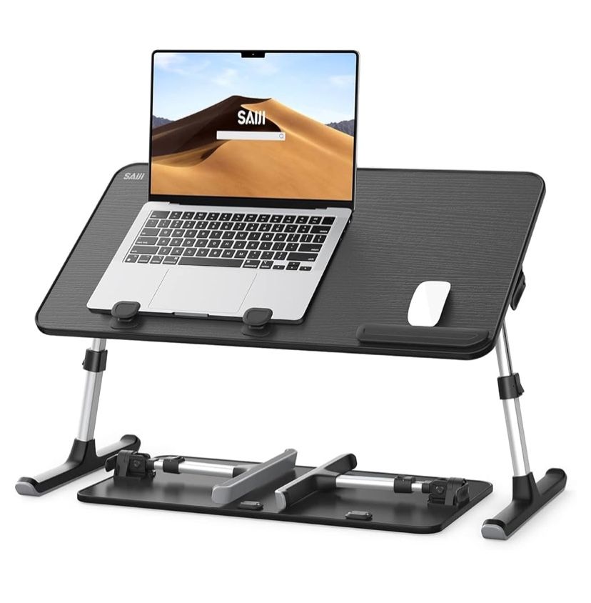 SAIJI Adjustable Foldable Laptop Desk (Black)