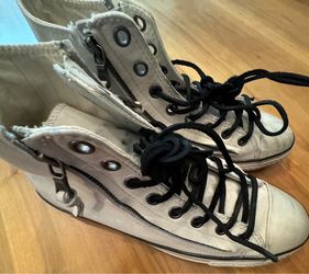 John Varvatos converse Chuck Taylor white distressed leather mens 9