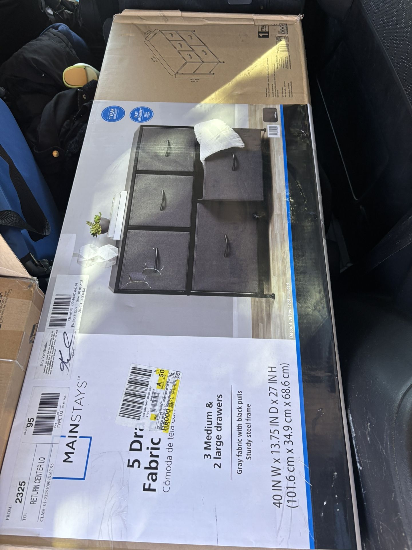 5 Drawer Fabric Dresser 