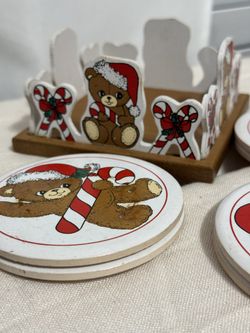 House Of Lloyde Vintage Teddy Bear Christmas Coasters 