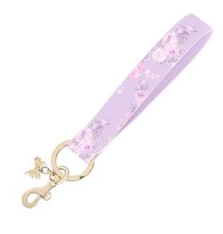 LoveShackFancy Case Mate Keychain Hibiscus Rose Floral Happy Thoughts NWT