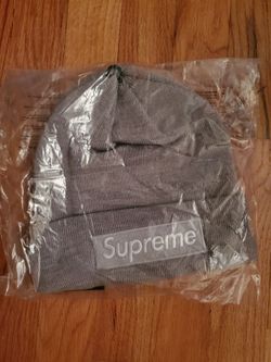 Supreme New Era Box Logo BOGO Beanie Grey FW24