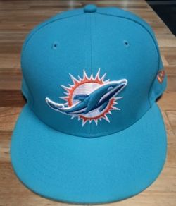 Miami Dolphins New Era 59FIFTY Fitted Hat Cap Size 7 3/8 Aqua Teal Retro NFL