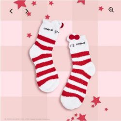Hello Kitty Sole Soft Infused Cozy Socks Aloe & Bulgarian Rose New