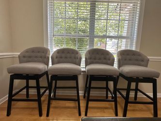 Set of 6 Gray Swivel Bar Stools – Great Condition